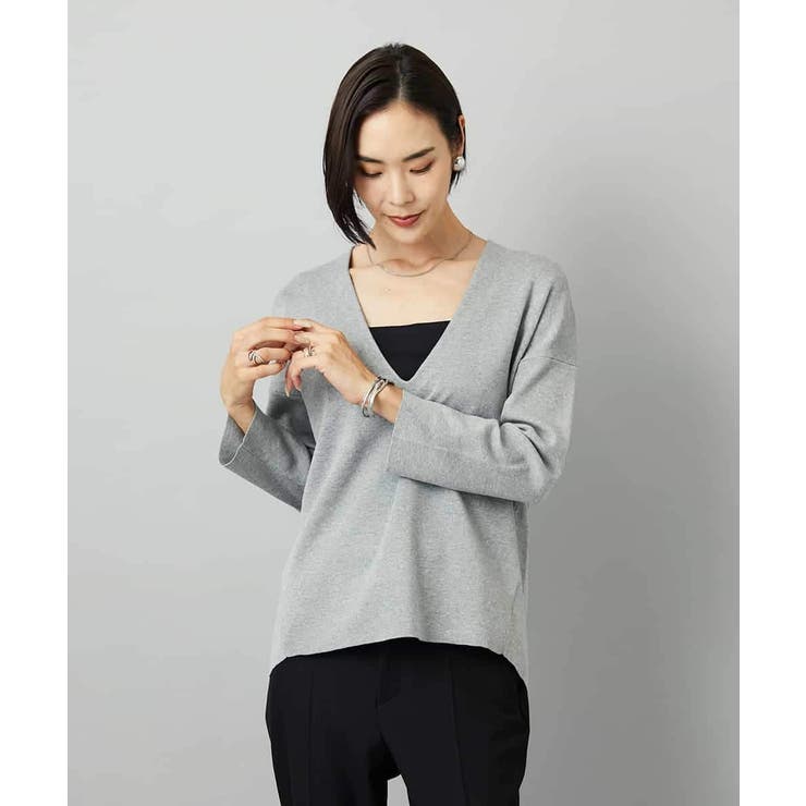 深Vネックニットプルオーバー | MICHEL KLEIN | 詳細画像5 