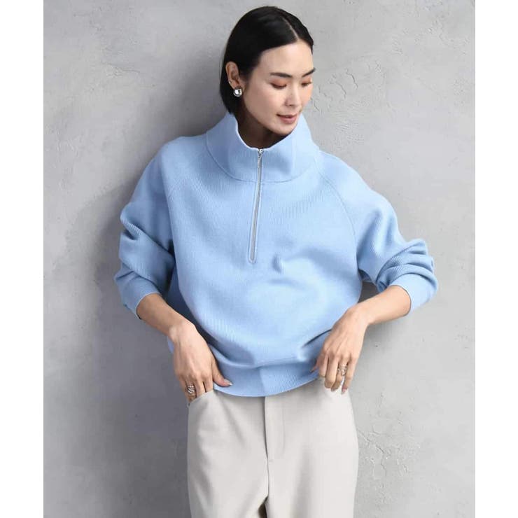 ライトブルー | ハーフジップニット | MICHEL KLEIN