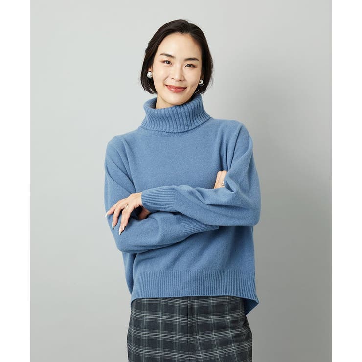 ブルー | [新色追加][定番人気]ハイネックニット | MICHEL KLEIN