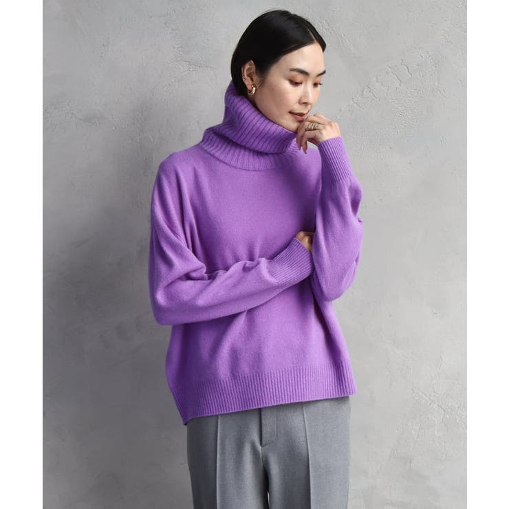 パープル | [新色追加][定番人気]ハイネックニット | MICHEL KLEIN