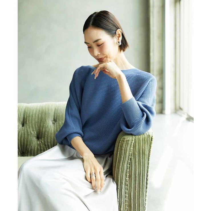 ブルー | ホールガーメント(R)ドルマンスリーブニット | MICHEL KLEIN