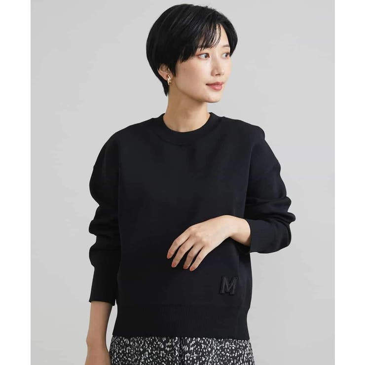 ブラック(94) | スポンディッシュポリワッペン付きニット（セットアップ対応） | MICHEL KLEIN