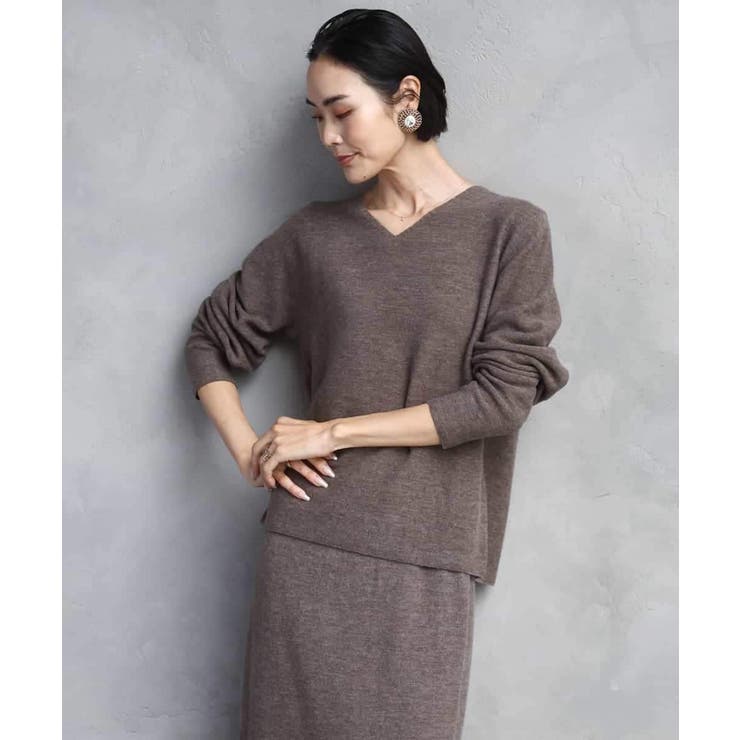 ブラウン | [セットアップ対応]Vネックニット | MICHEL KLEIN