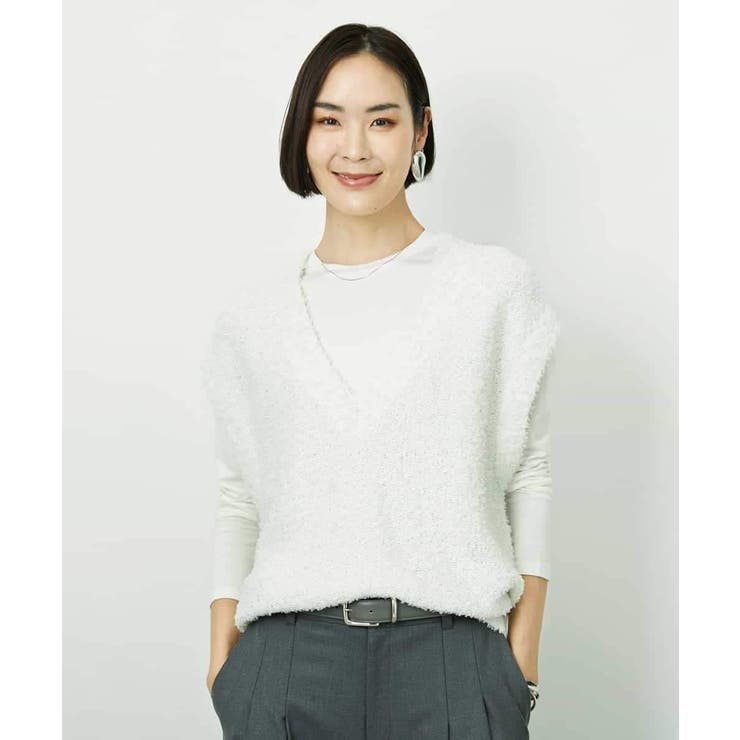 ツィードライクVネックベスト | MICHEL KLEIN | 詳細画像2 