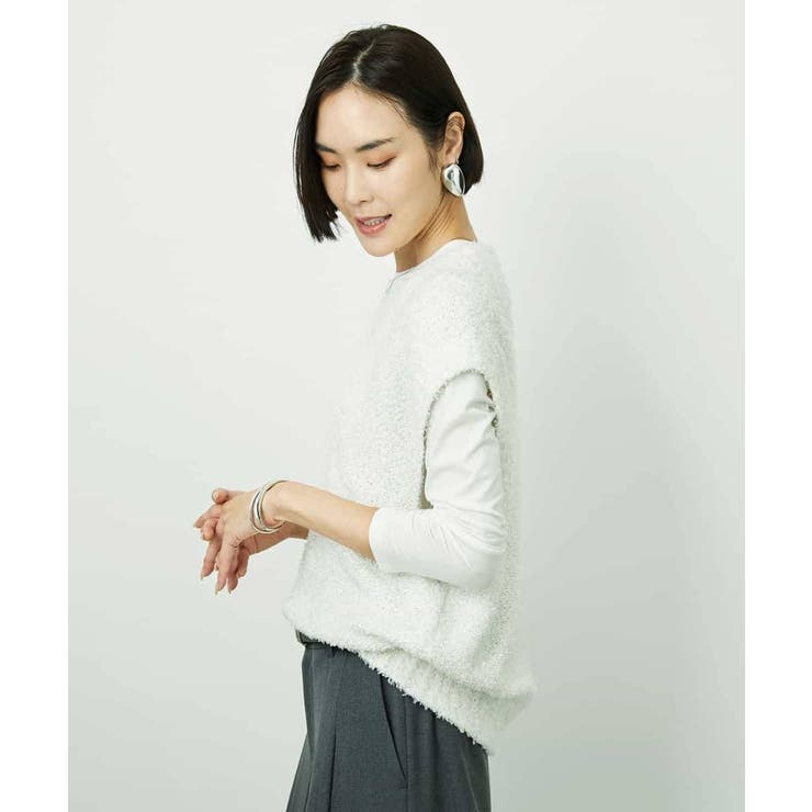 ツィードライクVネックベスト | MICHEL KLEIN | 詳細画像3 