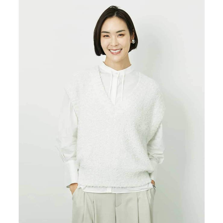 ツィードライクVネックベスト | MICHEL KLEIN | 詳細画像7 