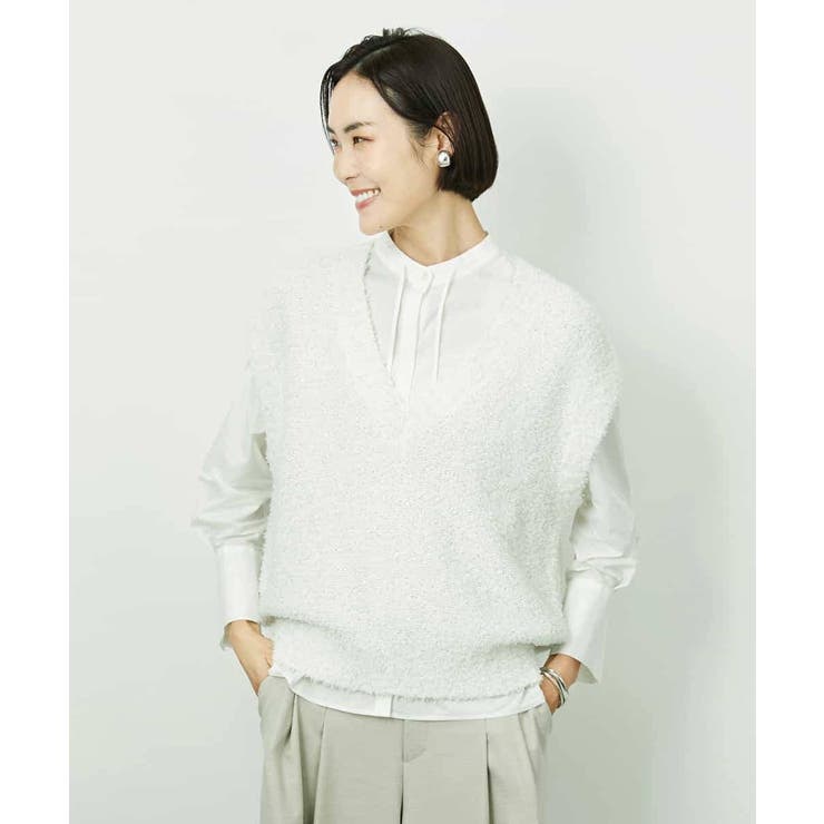 ツィードライクVネックベスト | MICHEL KLEIN | 詳細画像9 