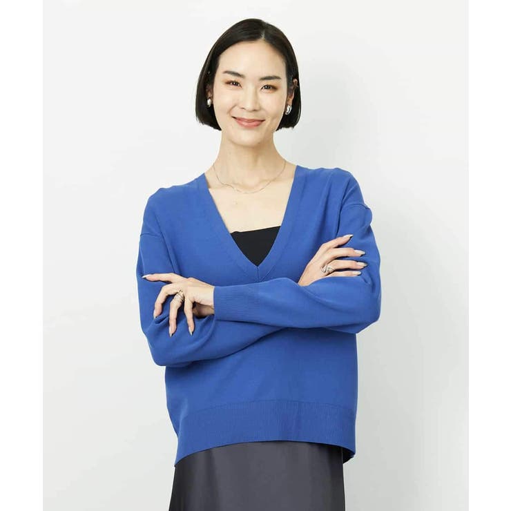 Vネックニットプルオーバー | MICHEL KLEIN | 詳細画像2 