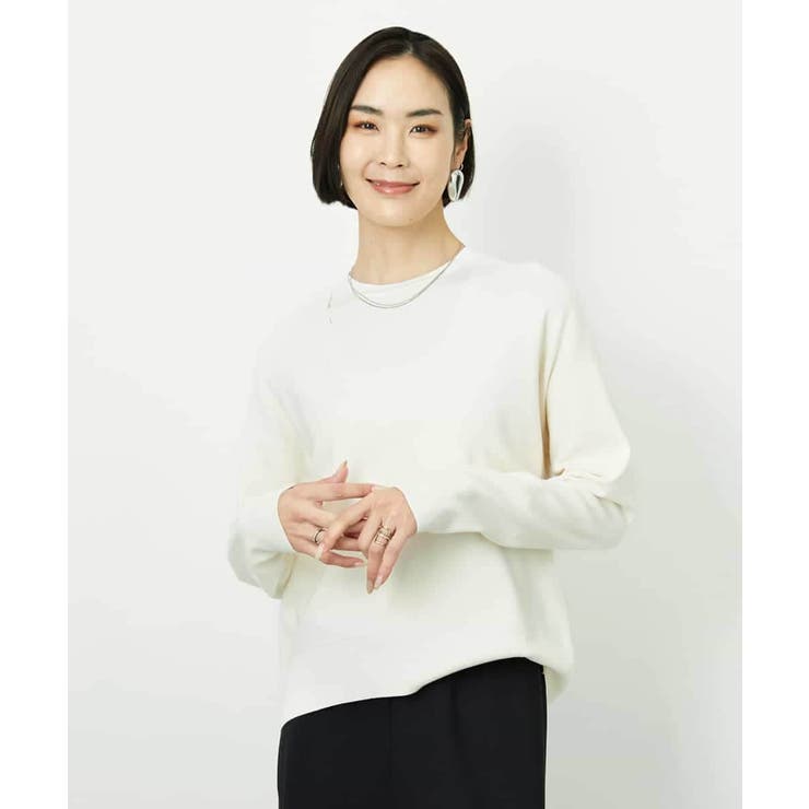 アイボリー | Vネックニットプルオーバー | MICHEL KLEIN