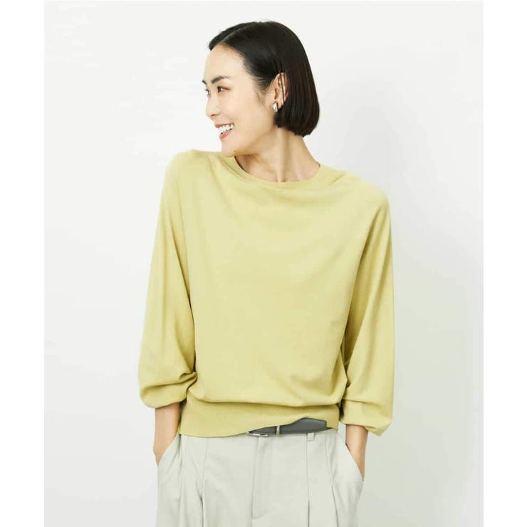 イエロー | ホールガーメント(R)ボトルネックニット | MICHEL KLEIN