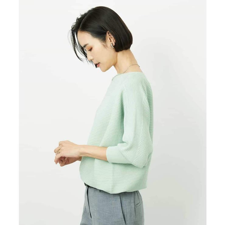 グリーン | ［定番人気］ホールガーメント(R)ドルマンスリーブニット | MICHEL KLEIN