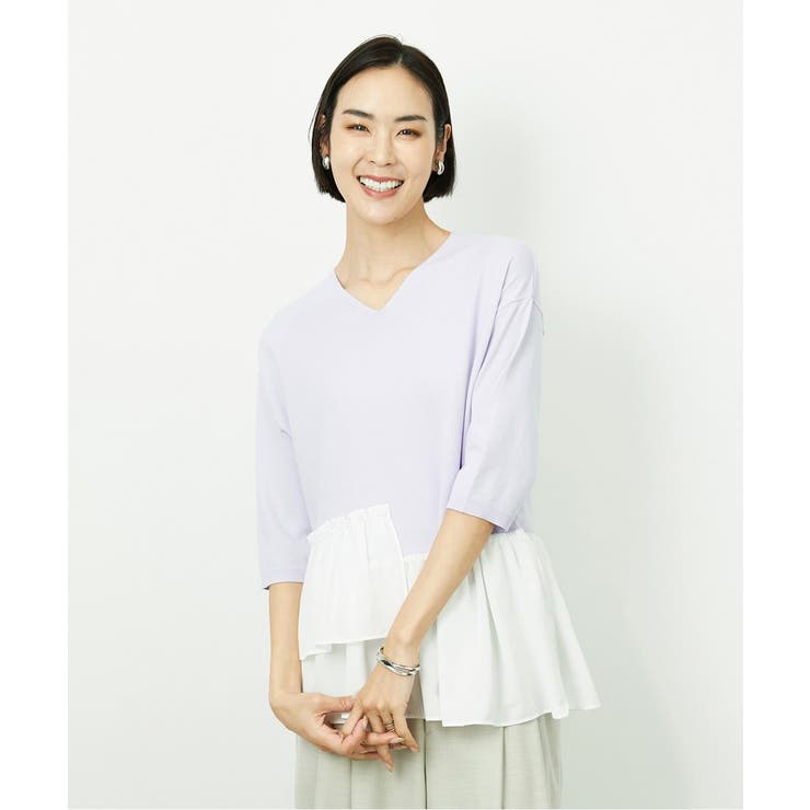 裾切替フレアニットプルオーバー | MICHEL KLEIN | 詳細画像19 