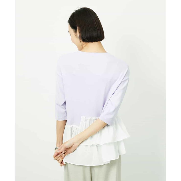 裾切替フレアニットプルオーバー | MICHEL KLEIN | 詳細画像2 