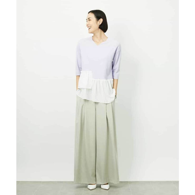 裾切替フレアニットプルオーバー | MICHEL KLEIN | 詳細画像5 