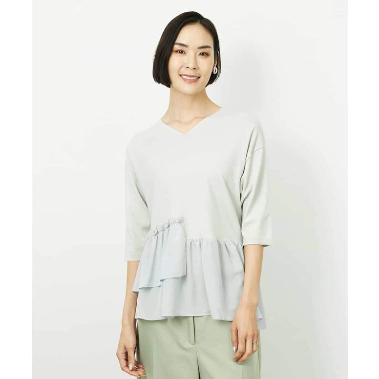 裾切替フレアニットプルオーバー | MICHEL KLEIN | 詳細画像7 