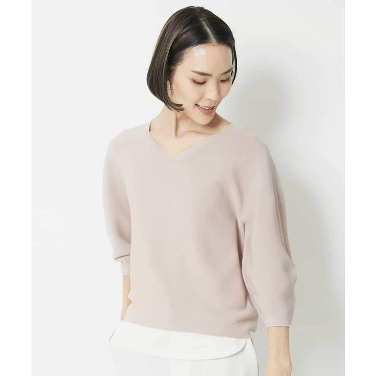 [1枚着としておすすめ]ホールガーメント(R)Vネックボリュームスリーブニット | MICHEL KLEIN | 詳細画像14 