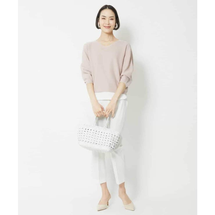 [1枚着としておすすめ]ホールガーメント(R)Vネックボリュームスリーブニット | MICHEL KLEIN | 詳細画像15 