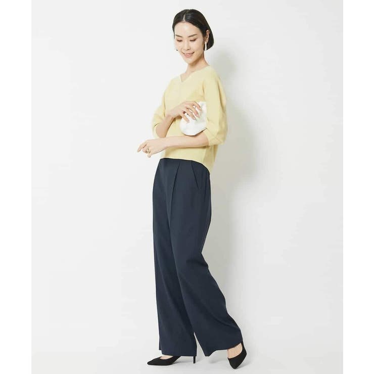 [1枚着としておすすめ]ホールガーメント(R)Vネックボリュームスリーブニット | MICHEL KLEIN | 詳細画像21 