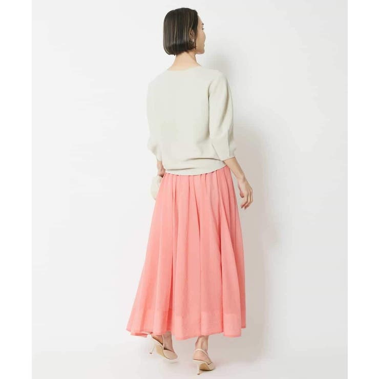 [1枚着としておすすめ]ホールガーメント(R)Vネックボリュームスリーブニット | MICHEL KLEIN | 詳細画像5 