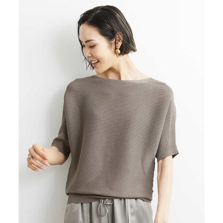 モカ(17) | [定番人気]ホールガーメント(R)ボートネックニット（WEB限定カラー） | MICHEL KLEIN