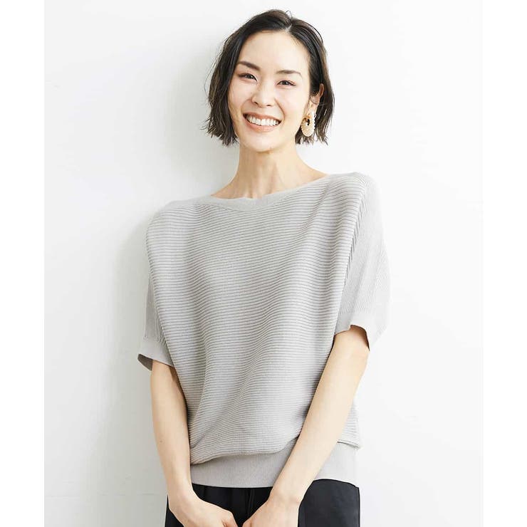 グレージュ(92) | [定番人気]ホールガーメント(R)ボートネックニット（WEB限定カラー） | MICHEL KLEIN