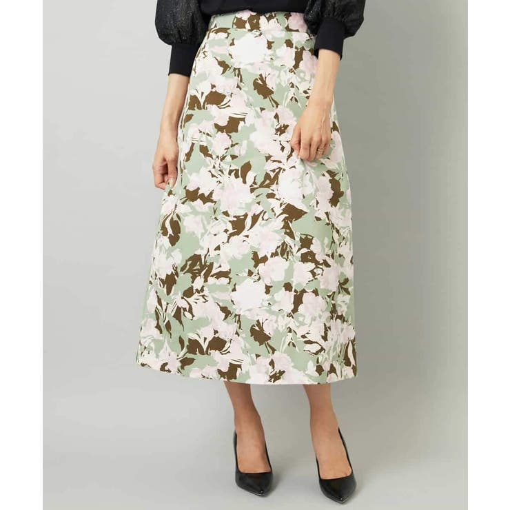 アンティークローズプリントスカート | MICHEL KLEIN | 詳細画像1 