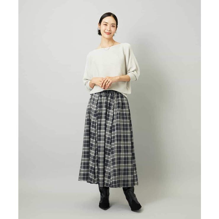 [セットアップ対応]ギャザースカート シアーチェック柄 | MICHEL KLEIN | 詳細画像10 