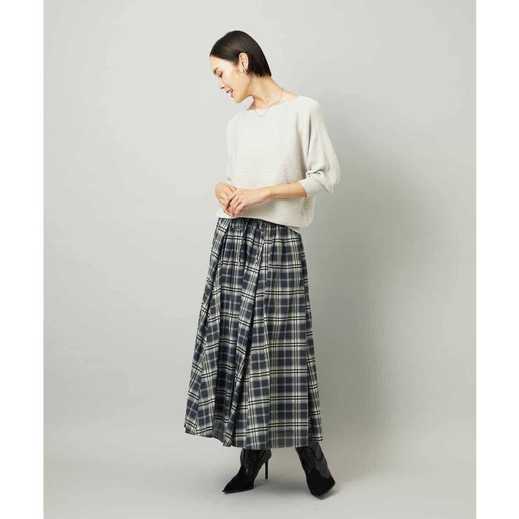 [セットアップ対応]ギャザースカート シアーチェック柄 | MICHEL KLEIN | 詳細画像12 