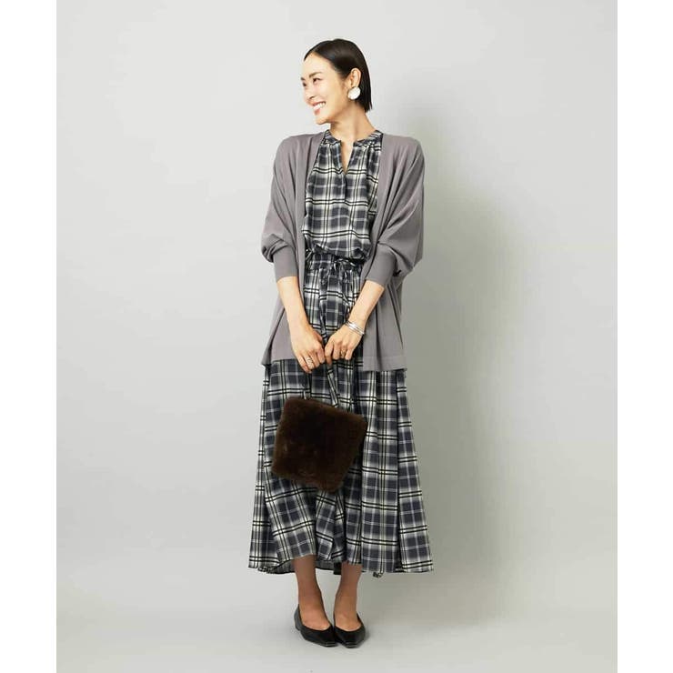 [セットアップ対応]ギャザースカート シアーチェック柄 | MICHEL KLEIN | 詳細画像14 