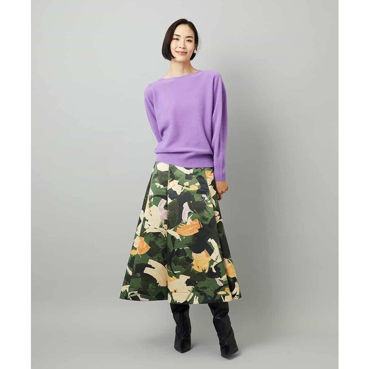 [セットアップ対応]モダンフラワープリントタックフレアスカート  | MICHEL KLEIN | 詳細画像6 