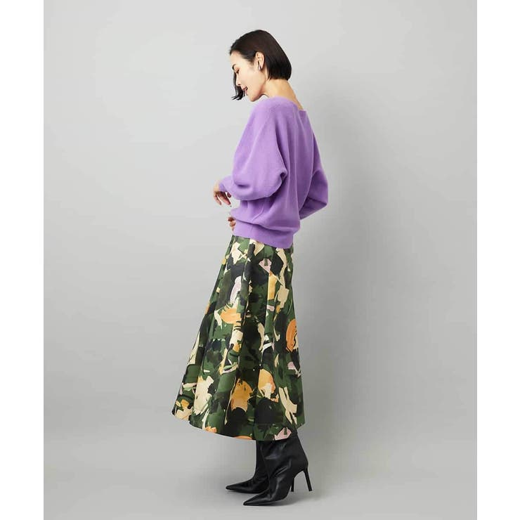 [セットアップ対応]モダンフラワープリントタックフレアスカート  | MICHEL KLEIN | 詳細画像7 