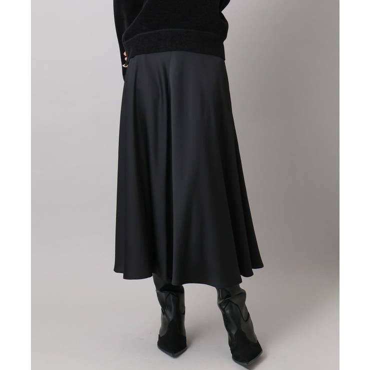 ブラック | サテンマーメードスカート | MICHEL KLEIN