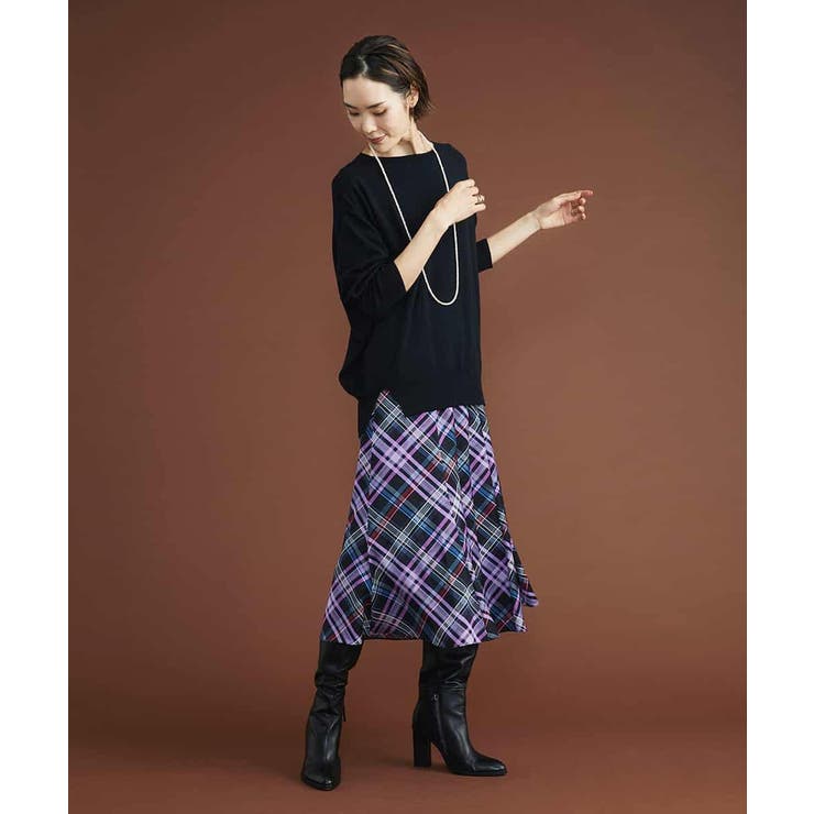 ネオンチェックフレアスカート（オリジナルプリント）[品番