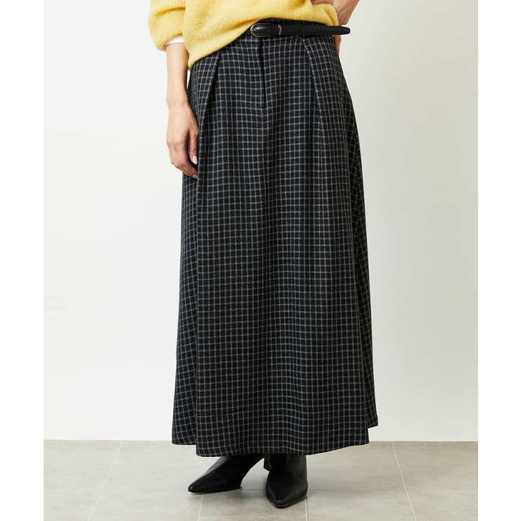 ミモレ丈チェック柄Aラインスカート | MICHEL KLEIN | 詳細画像1 