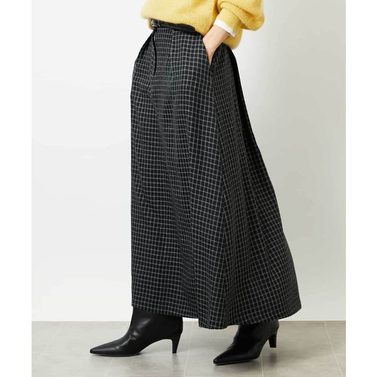 ミモレ丈チェック柄Aラインスカート | MICHEL KLEIN | 詳細画像3 