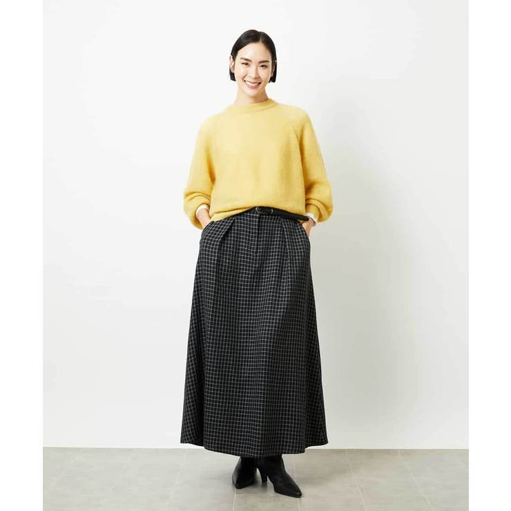ミモレ丈チェック柄Aラインスカート | MICHEL KLEIN | 詳細画像4 
