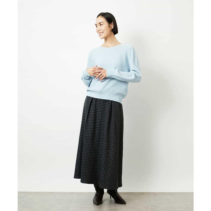 ミモレ丈チェック柄Aラインスカート | MICHEL KLEIN | 詳細画像9 