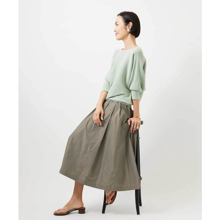 [セットアップ対応/コージーボトム]ライトギャザースカート | MICHEL KLEIN | 詳細画像3 