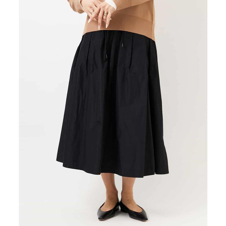 ブラック | [セットアップ対応/コージーボトム]ライトギャザースカート | MICHEL KLEIN