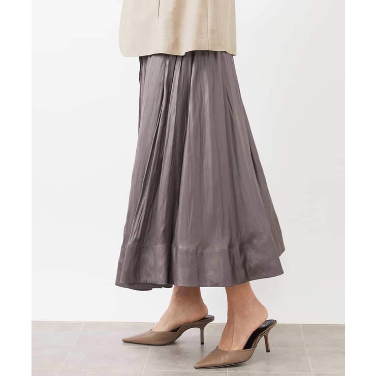 レザーライクサテンフレアスカート | MICHEL KLEIN | 詳細画像11 