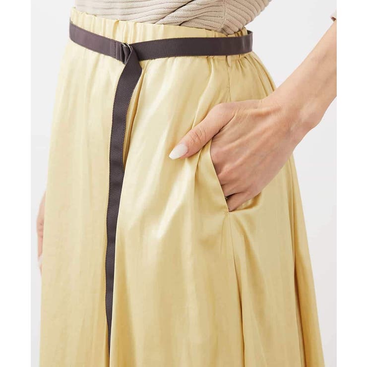 レザーライクサテンフレアスカート | MICHEL KLEIN | 詳細画像20 