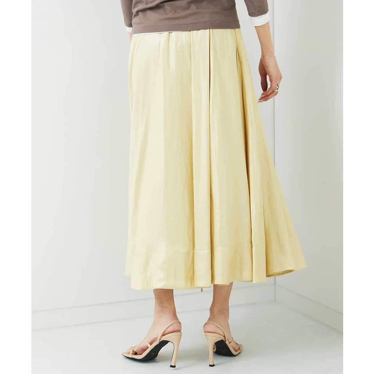 レザーライクサテンフレアスカート | MICHEL KLEIN | 詳細画像3 