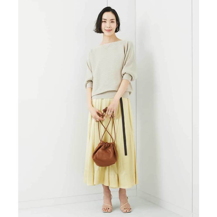 レザーライクサテンフレアスカート | MICHEL KLEIN | 詳細画像4 