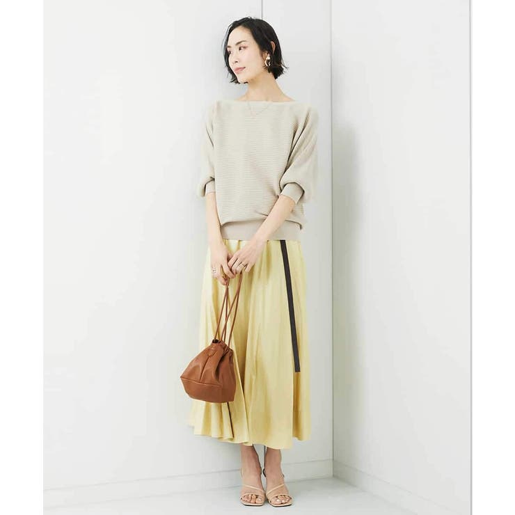 レザーライクサテンフレアスカート | MICHEL KLEIN | 詳細画像6 