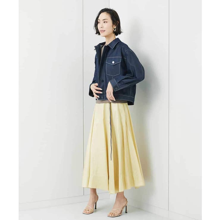 レザーライクサテンフレアスカート | MICHEL KLEIN | 詳細画像7 