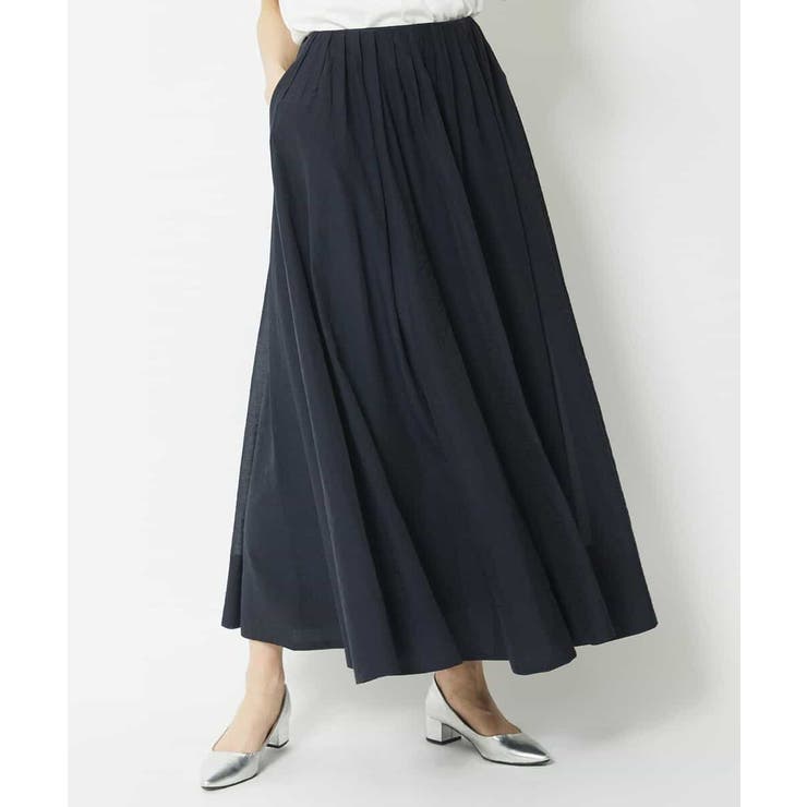 ネイビー(57) | ナチュラルシアーロングスカート | MICHEL KLEIN