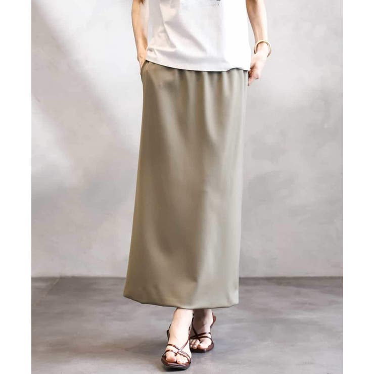 カーキ | ダンボールセミタイトスカート | MICHEL KLEIN