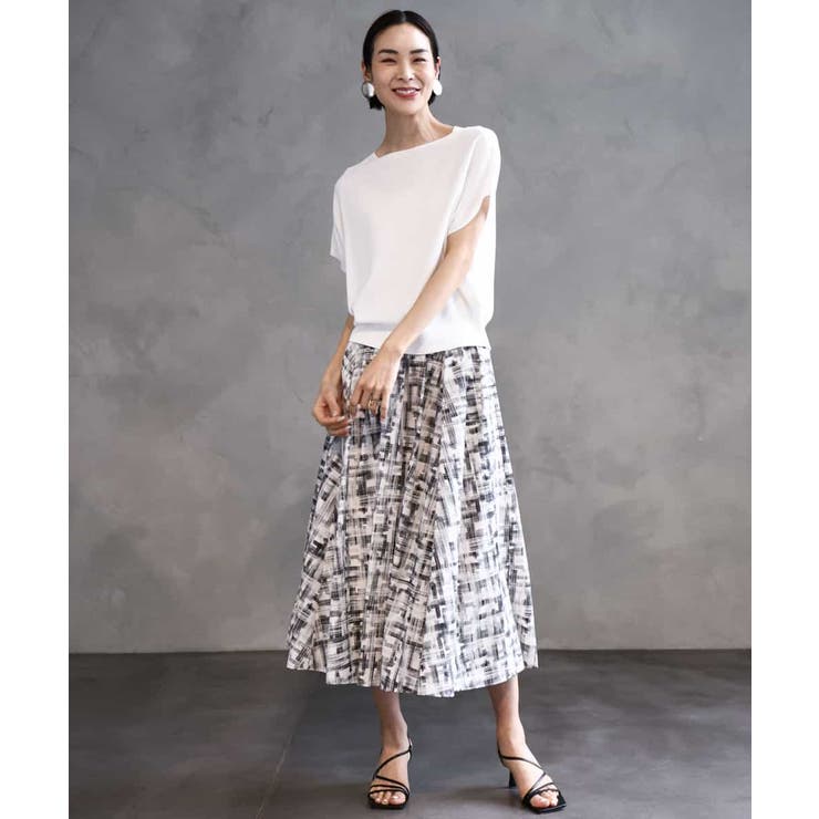 [セットアップ対応]かすれチェック柄ギャザースカート | MICHEL KLEIN | 詳細画像11 