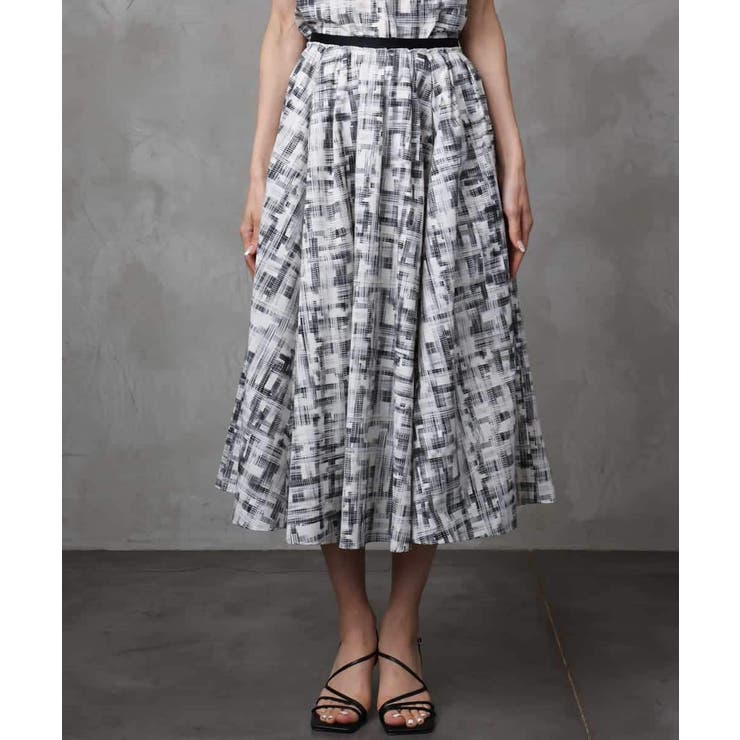[セットアップ対応]かすれチェック柄ギャザースカート | MICHEL KLEIN | 詳細画像12 