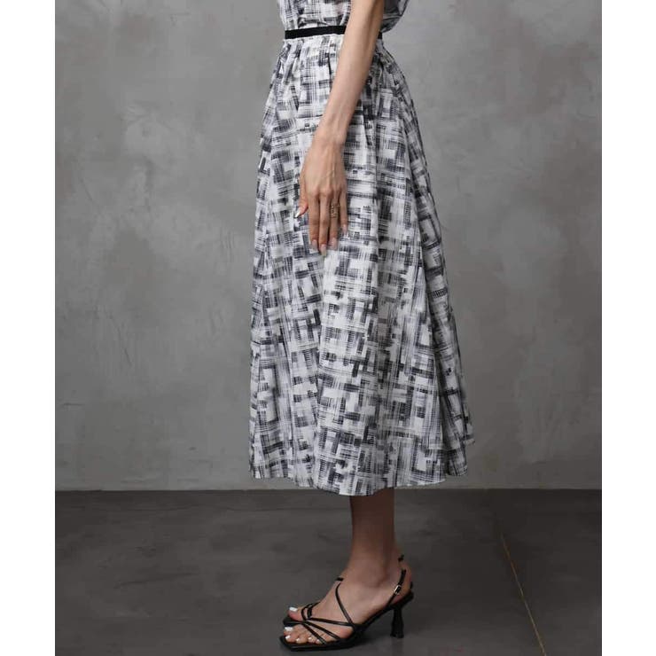 [セットアップ対応]かすれチェック柄ギャザースカート | MICHEL KLEIN | 詳細画像13 